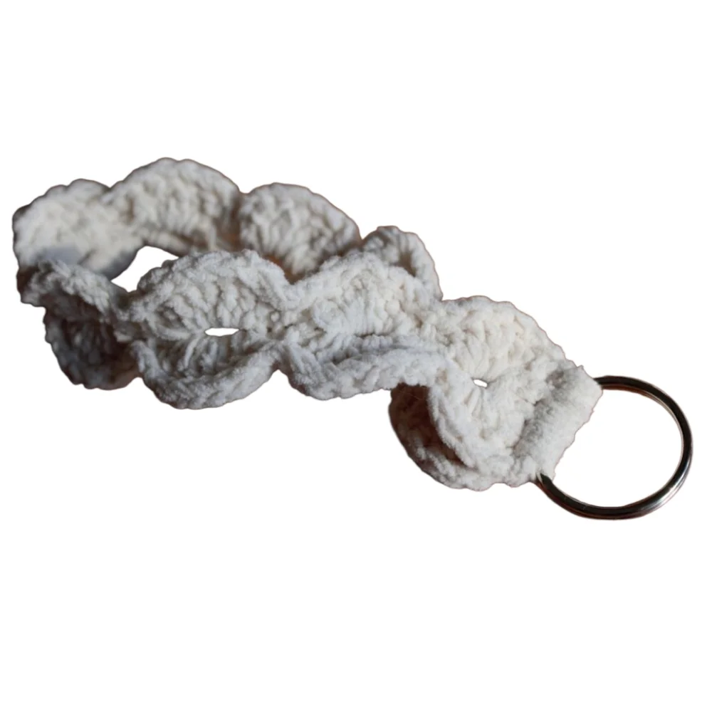 Handmade Cream Crochet Keychain